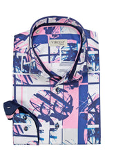 Pink Abstract Artistry Men's Casual Shirt